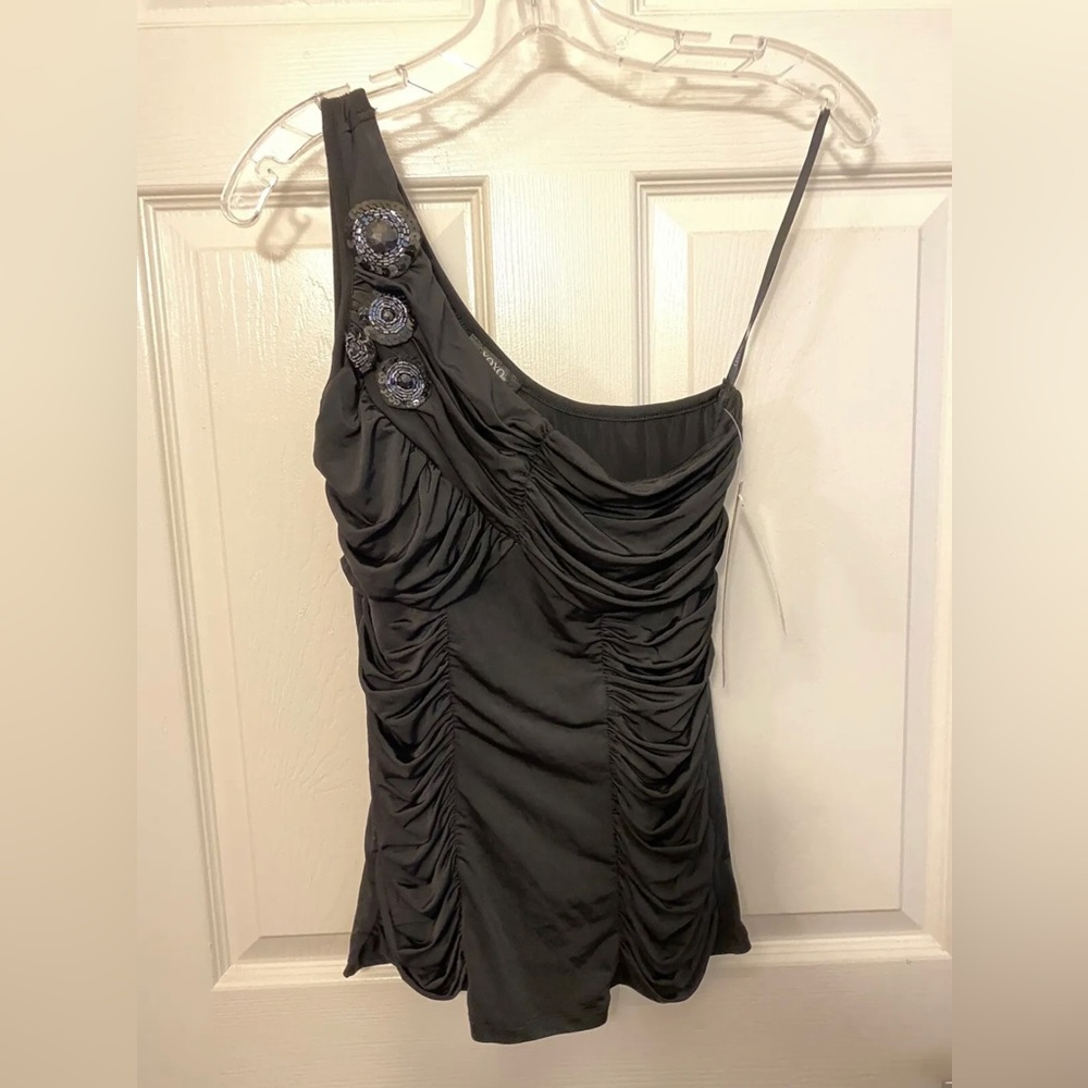 XOXO Brand Women’s Blouse Top Shirt Black Sequins NWT S SMALL